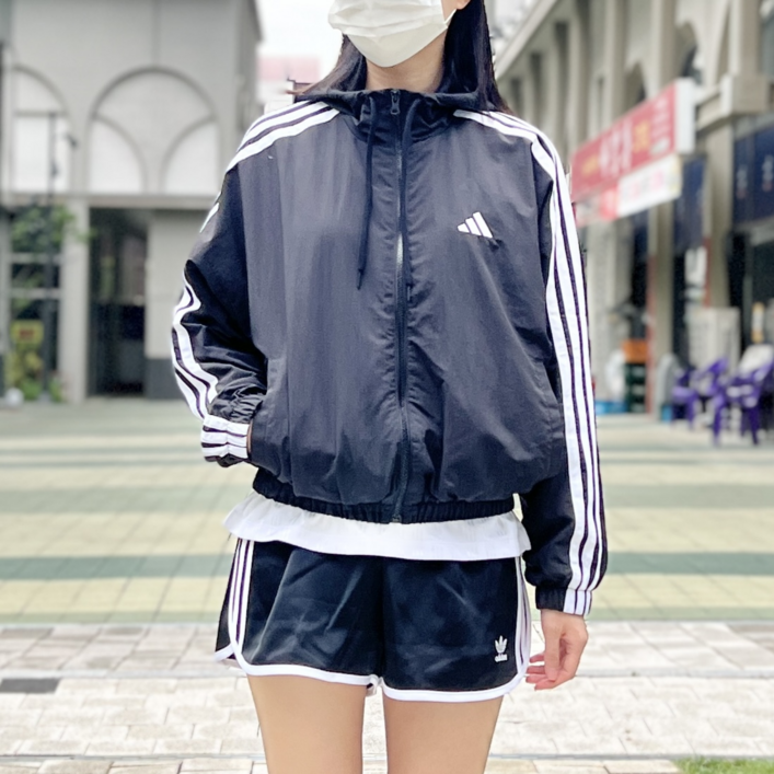 아디다스 3S 우븐 바람막이 여성 윈드브레이커 집업 후드 점퍼 여자 아우터 가을 블랙