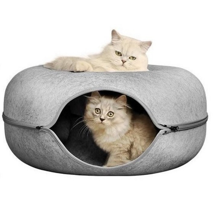 우기펫 고양이 터널 도넛 숨숨집, 1개, 블루