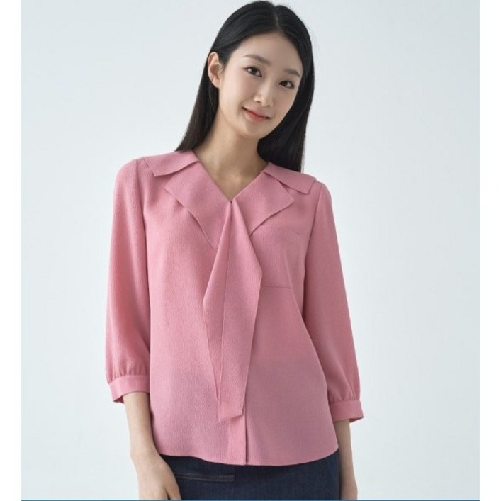 지센 뉴코아창원점 여성여름쉬폰러플카라블라우스  시원하고 여성스러워 오피스룩으로 좋아요