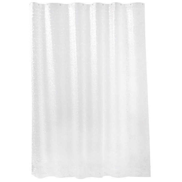 투데이리빙 페블 방수 샤워 커튼 곰팡이 방지 욕실 가림막 오염 방지 커튼봉 압축봉 무타공 봉세트  커튼링 12개 포함