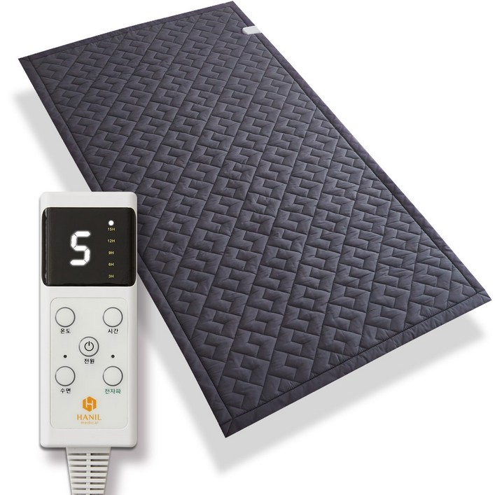 전자파없는 탄소매트 워셔블 침대 전기매트 싱글 더블, 1인용 슈퍼싱글110X200cm, 챠콜네이비히든하트