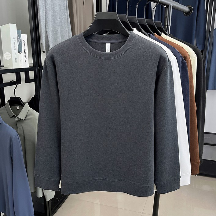 가을 남자 스웨트셔츠 보들보들 데님 소재 맨투맨 오버핏 라운드넥 초가절 레이어링 완벽 초가절 얇지만 따뜻한 한정판 컬러 50% 할인 중