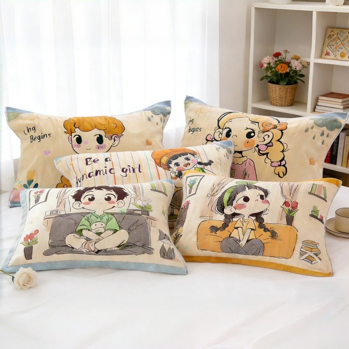 IMIS 부드러운 캐릭터 순면 베개 커버 베개커버8종 선택 가능 5278cm1