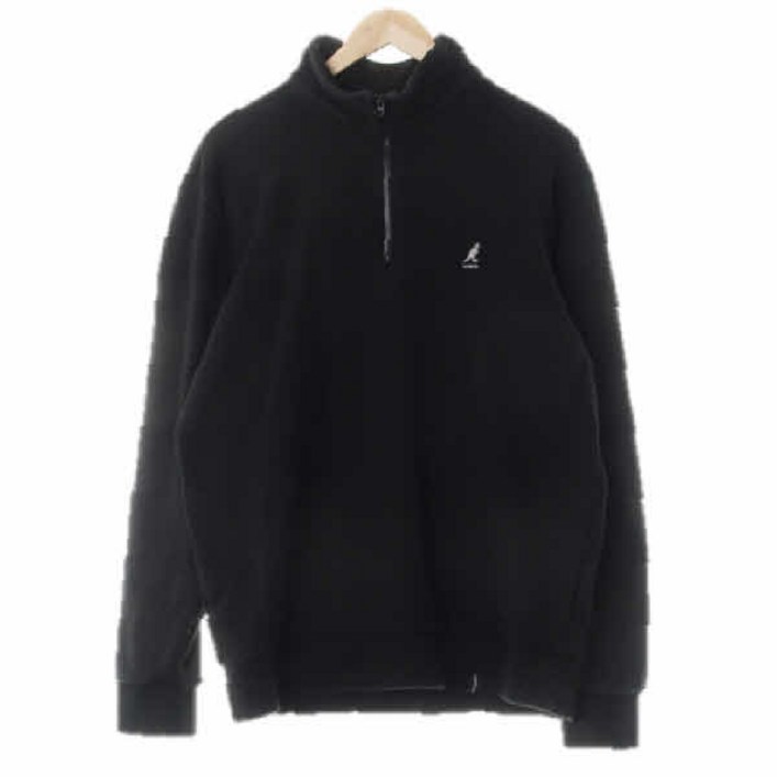 0187 KangoI 블랙 면혼방 반목반집업자수로고맨투맨 M