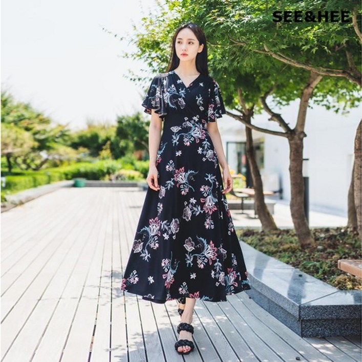 씨앤희 에트로 셔링프릴 랩원피스 씨앤희 에트로 셔링프릴 랩원피스