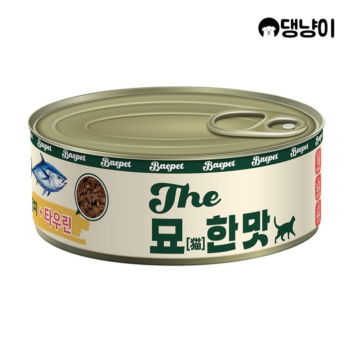 바이캣 묘한맛 고양이 간식 캔, 참치+타우린, 10개