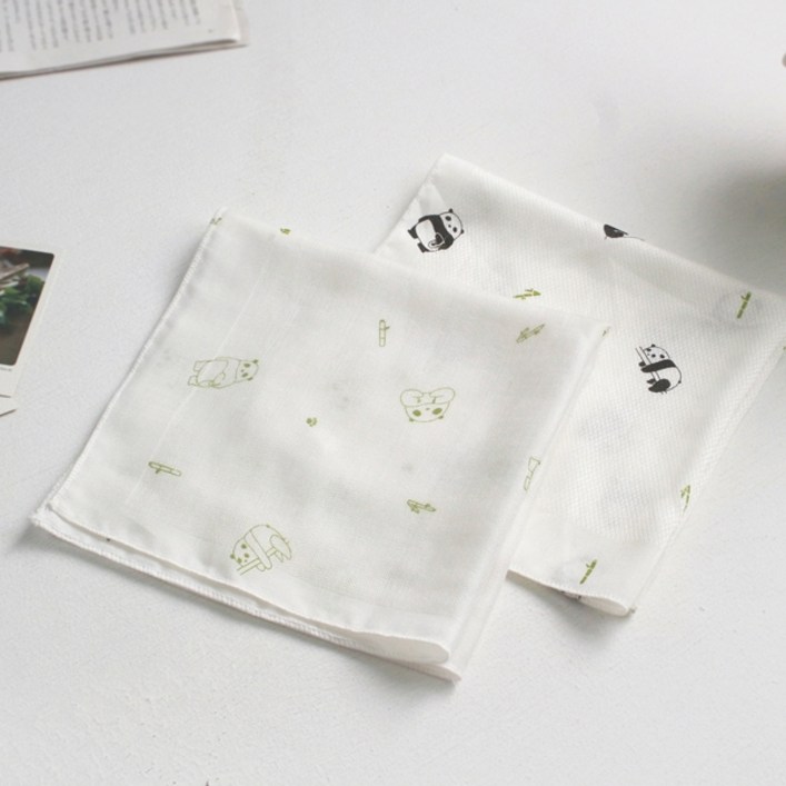 P0000BJA 100리얼밤부손수건 팬더 2종 MC5 완제품 100대나무거즈