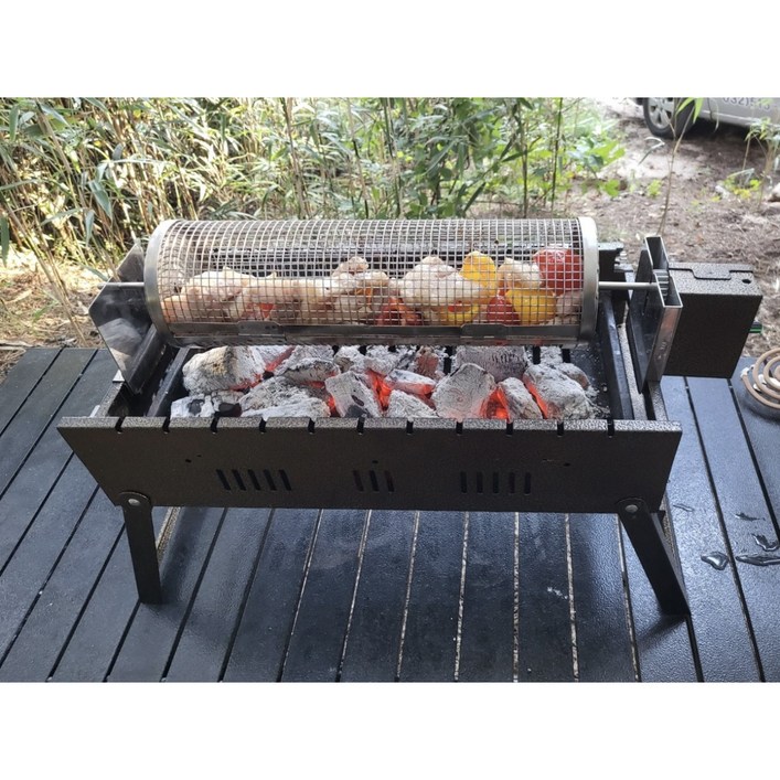 국내생산 통돌이 쉴그릴 자동 휴대용 캠핑그릴, 1개