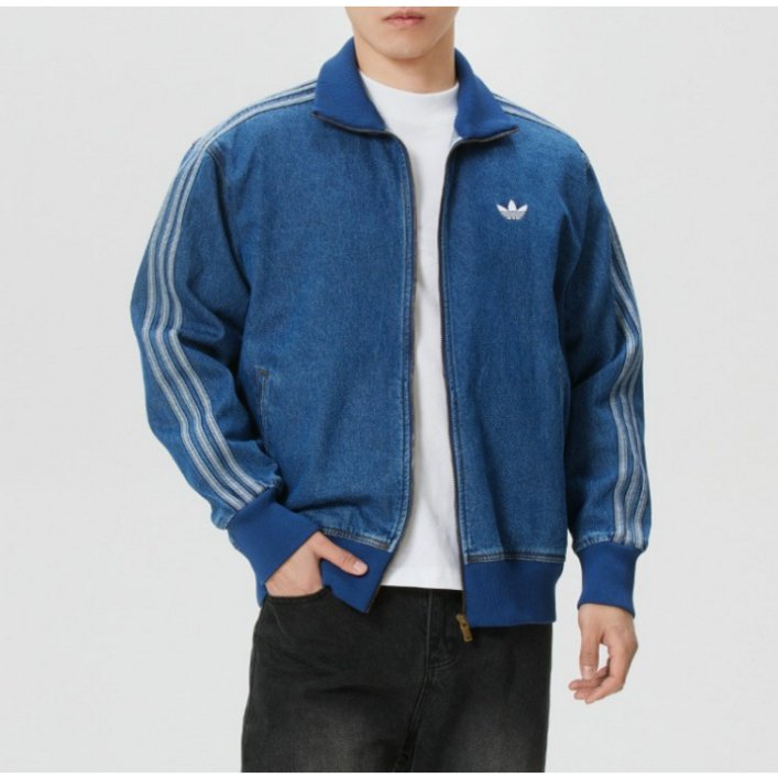 아디다스 오리지널 아디컬러 파이어버드  트랙탑 데님 청 자켓