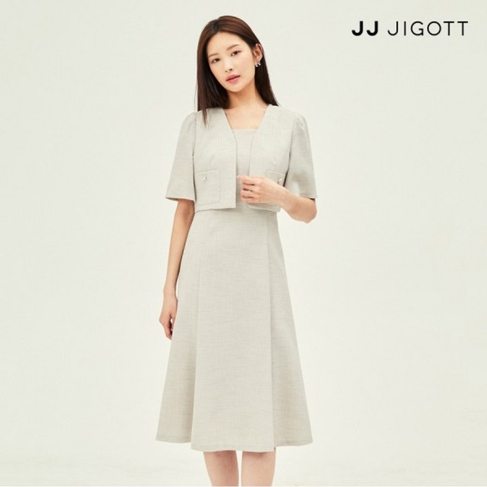 JJ지고트    재킷 스타일 플레어 원피스 GP6M0OP961