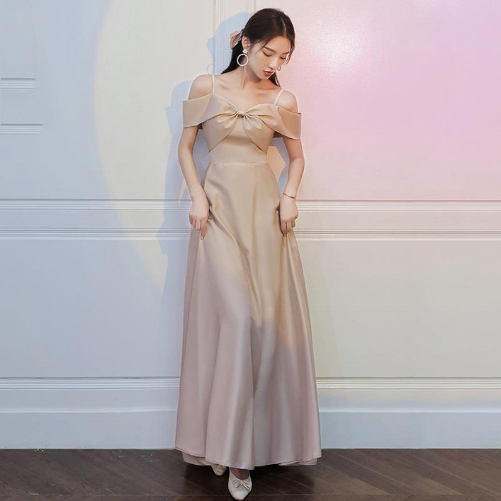 FANSYLI 여성 파티드레스 하객드레스 들러리드레스 자매단장 치마 새틴 드레스 pl0815