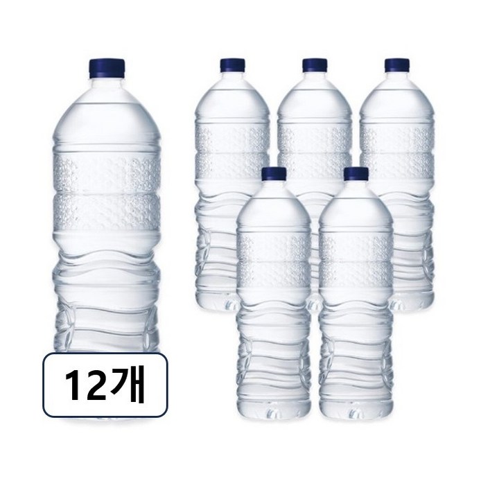 강원평창수 무라벨 생수, 2L, 12개