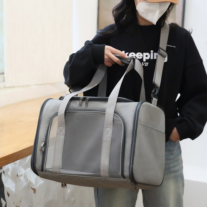 Ethel 반려동물  빅사이즈 토트 숄더 이동가방