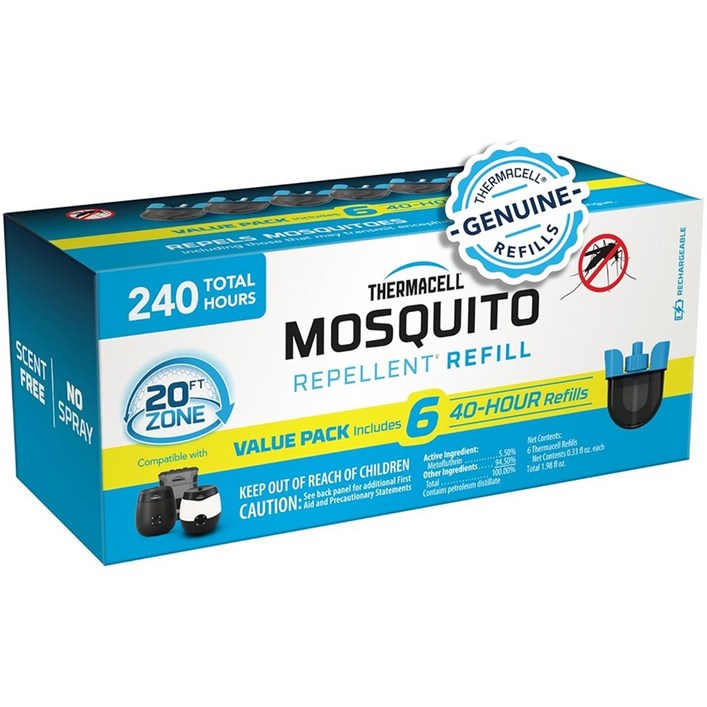 써마셀 모기퇴치기 리필 카트리지 40시간 6개묶음 E시리즈관부가세포함미국정품