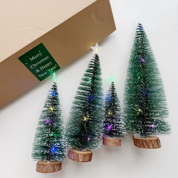 포포픽 미니 LED 크리스마스 트리 4종 세트 인테리어 겨울분위기 장식소품