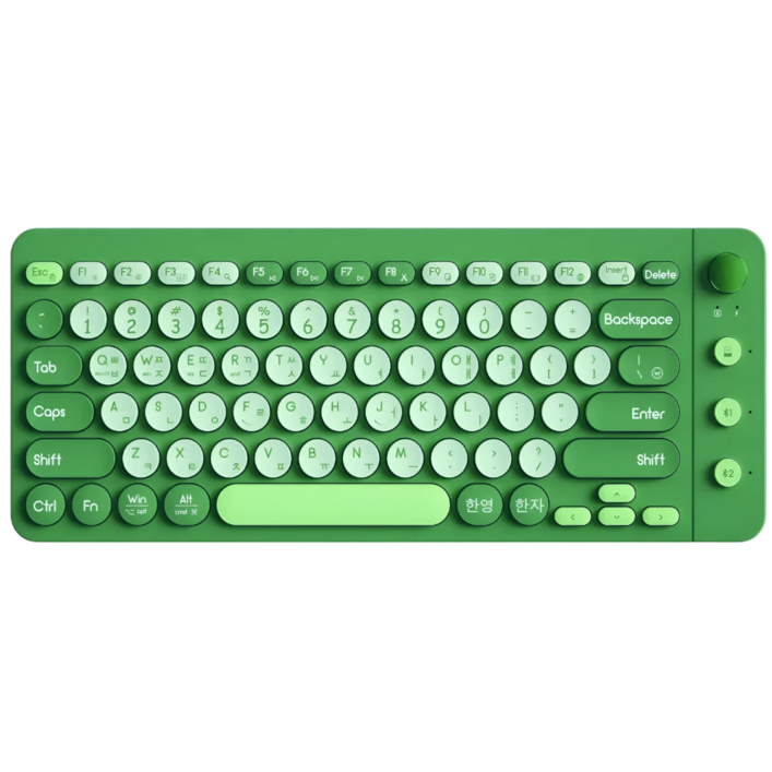 휴대용 태블릿 스마트폰 충전식 블루투스 키보드 무선 키보드 텐키리스, 다크그린콤비