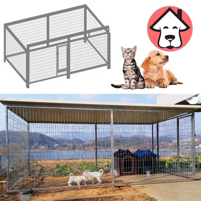 SN월드 튼튼이 견사 국내제작 대형견 펜스 울타리 개집, 1개