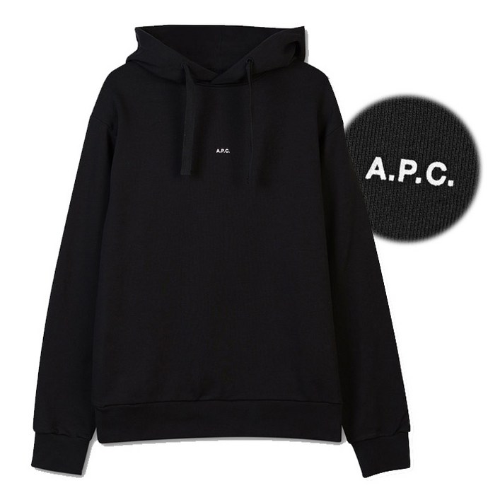아페쎄24FW 미니 로고 후드 티셔츠 블랙 COEIP H27622 LZZ