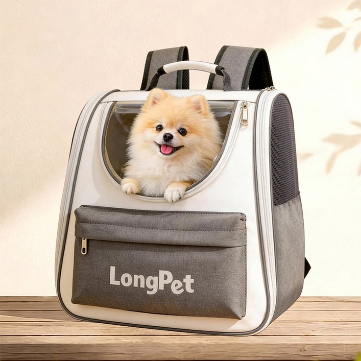 롱펫 강아지 고양이 백팩 휴대용 메쉬 이동가방