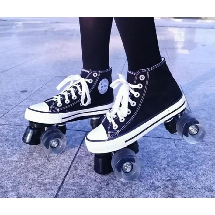 흔훤 인터내셔널 롤러스케이트 성인 캔버스 신발 스케이트화 노멀 휠 쿼드 휠 스케이트화