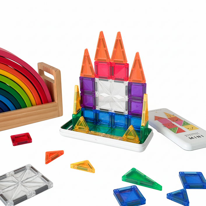 맥킹덤 미니 맥타일즈 자석블럭 휴대용 틴케이스 30PCS, 1개