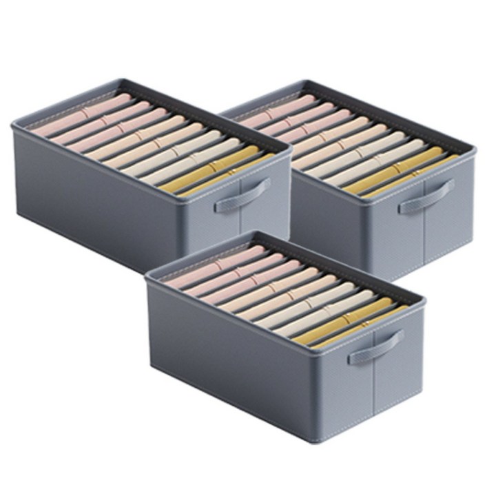 레디박스 칸막이 여름 겨울 의류 보관함 수납 관리 옷정리함, 3개, 그레이