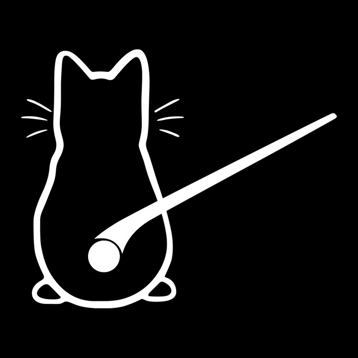 자동차 튜닝 인테리어 고양이 포인트 스티커, 1개, 화이트