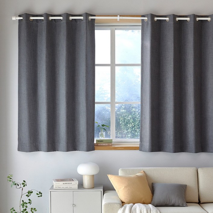 모던하우스 리빙 루밍 생활암막 아일렛형 반창문커튼 140x160 차콜그레이 2p BL3626009