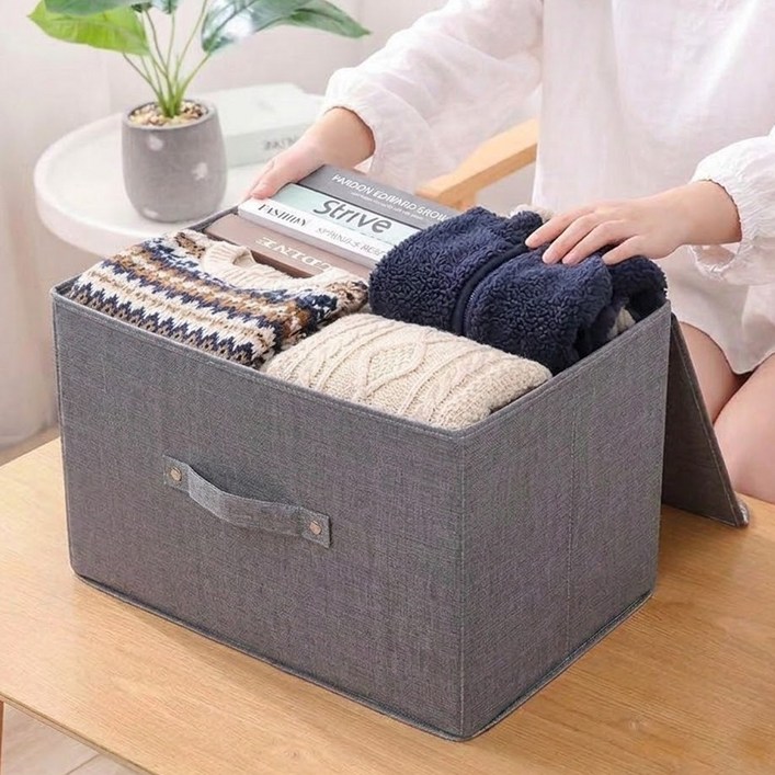 일체덮개 리빙박스 이불 의류 소품 보관함
