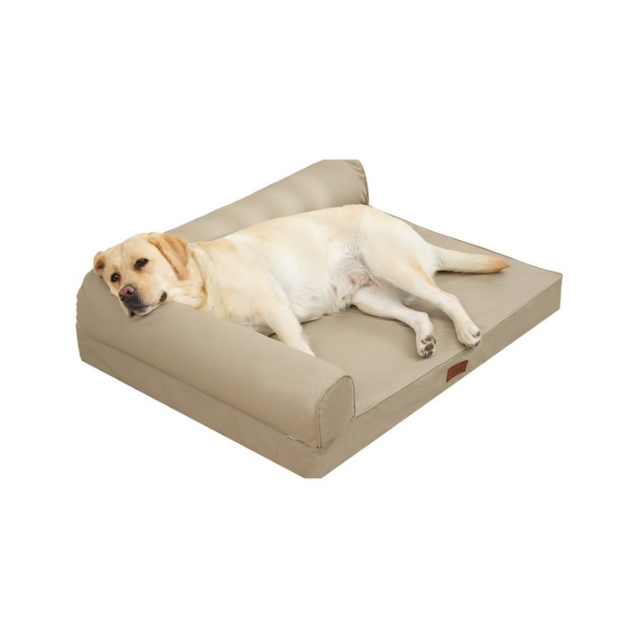 EMME L형 애견용 침대 방수방상 펫침대, 1개, 스크래치 가죽khaki