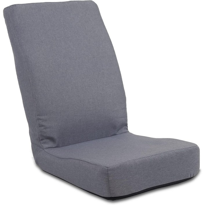 FLOGUOR 1인용 좌식의자 리클라이너 하이백 6단 각도조절 저반발 린넨 원단 경량 접이식 심플 디자인