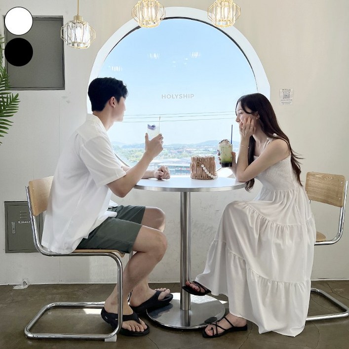 가비진 여성용 스모크 끈 롱 원피스  무지 카라 반팔셔츠 남녀 커플룩 시밀러룩 휴가룩 바캉스룩 세트 남여개별구매