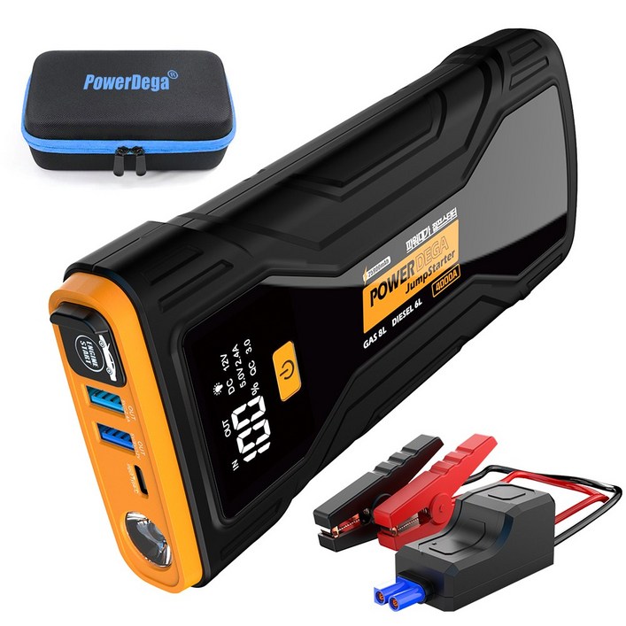 [25900mAh]파워대가 자동차 긴급시동 점프스타터 오토바이 보조배터리 자동차 배터리 점프스타터+스마트 점프선