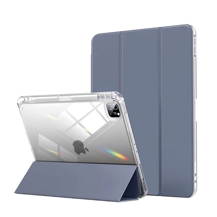 리코리아 클리어 에어로 쉴드 애플팬슬 충전 수납홀더 태블릿PC 아이패드 투명케이스 스마트커버 울트라 하이브리드 케이스 for iPad, 1개