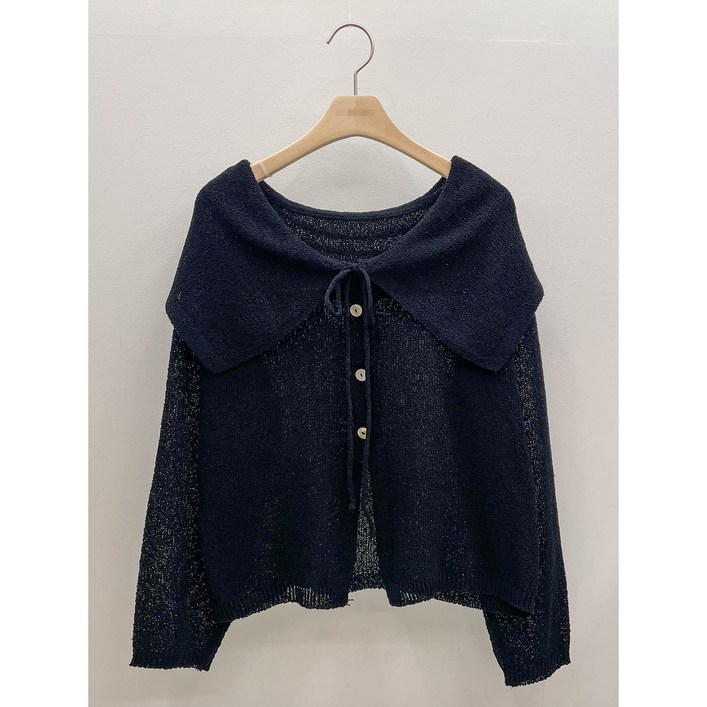 파운드파운드 여성용 빅카라 포인트 부클 간절기 여름 큐티 가디건 4colors