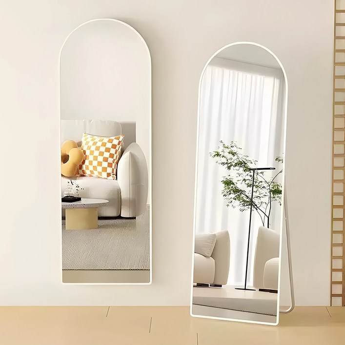아르디스 철제 아치형 스탠드 전신거울, 화이트
