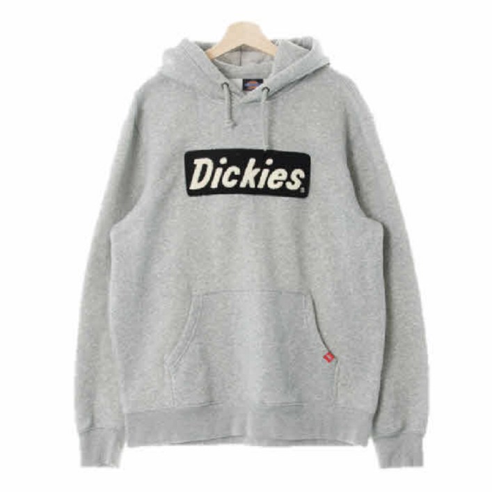 7335 디키즈 멜란지그레이 면혼방 부클배색로고후드티 105