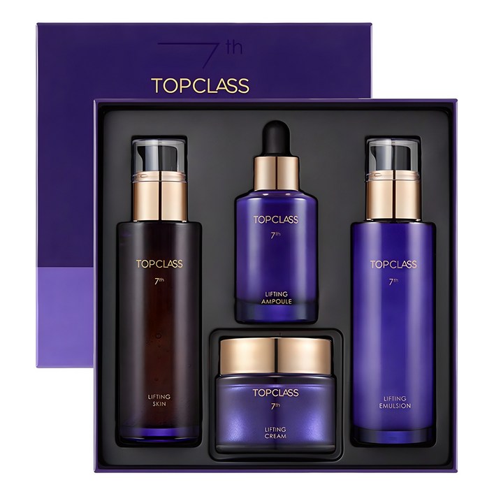 참존 탑클래스 7세대 NEW 리프팅 스킨케어 4종 선물세트 전용 고급 케이스(스킨+에멀전+앰플+크림)
