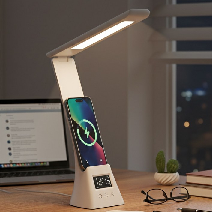 디프 학습용 접이식 조명 LED 스탠드, 화이트