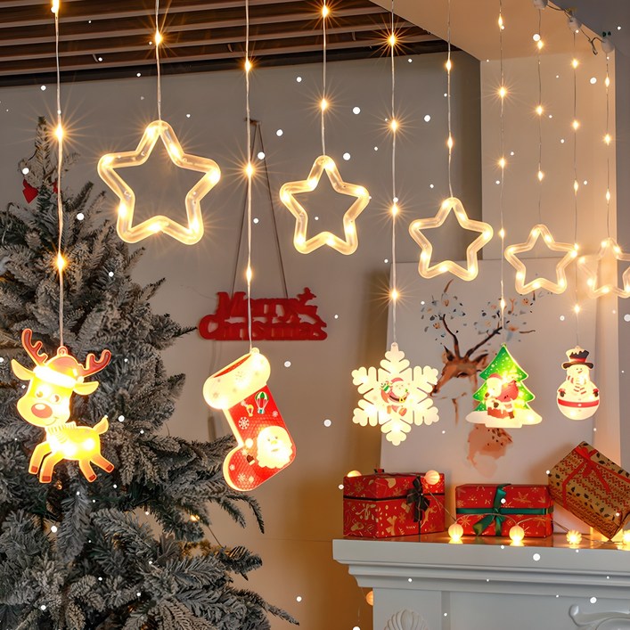 HK.sell 해피메리 크리스마스 줄 가랜드 LED 전구, 1개