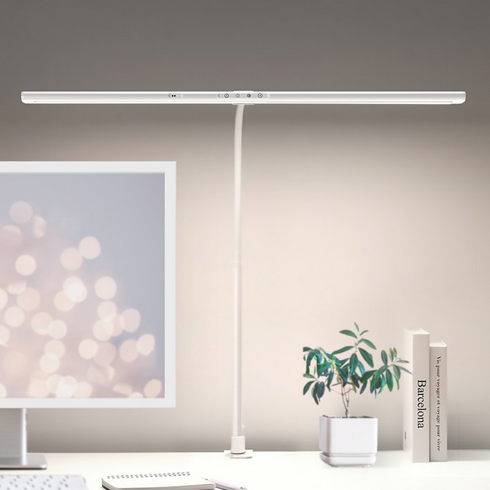 플랜룩스 모티프로 와이드 LED스탠드 책상스탠드 모니터 조명, 화이트색상