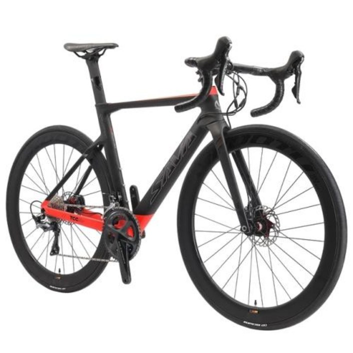 로드자전거 카본 MTB 산악 픽시 접이식 SAVA R088020 유압 디스크 브레이크 레이싱 도로 자전거 탄소 섬유 22 속도 ULTEGRA, black red+51cm(170cm-175cm)