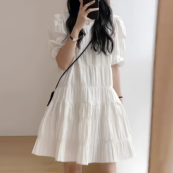 메이킹유 썸머 반팔원피스 라운드 소매퍼프 W8598쥬네르원피스 메이킹유 썸머 반팔원피스 라운드 소매퍼프 W8598쥬네르원피스
