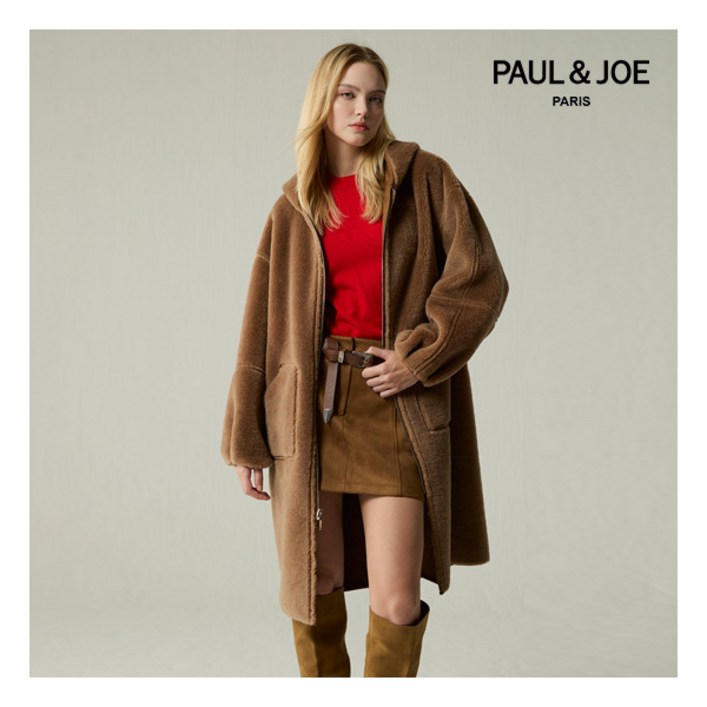 폴앤조 25PreWinter 양모100 Faux스웨이드 리버시블 롱코트 876216