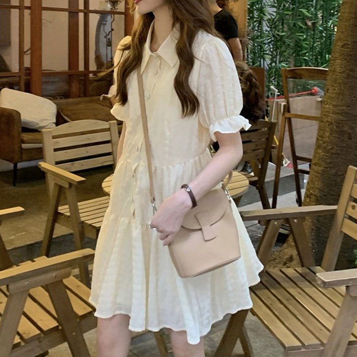 지니우우 카라넥 프릴 미니원피스 J0135A