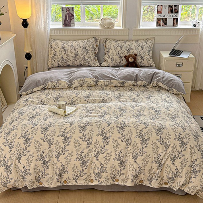 리진 플로아 린넨 이불커버 퀸 (200X230cm)