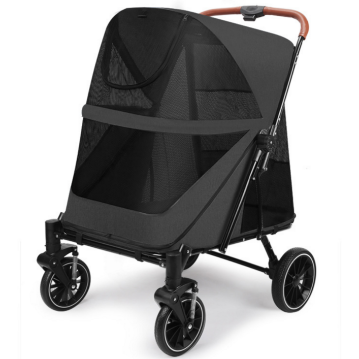메릴 대형견 전용 개모차 강아지 유모차 애견 웨건 반려견 트레일러 고양이 산책, 블랙
