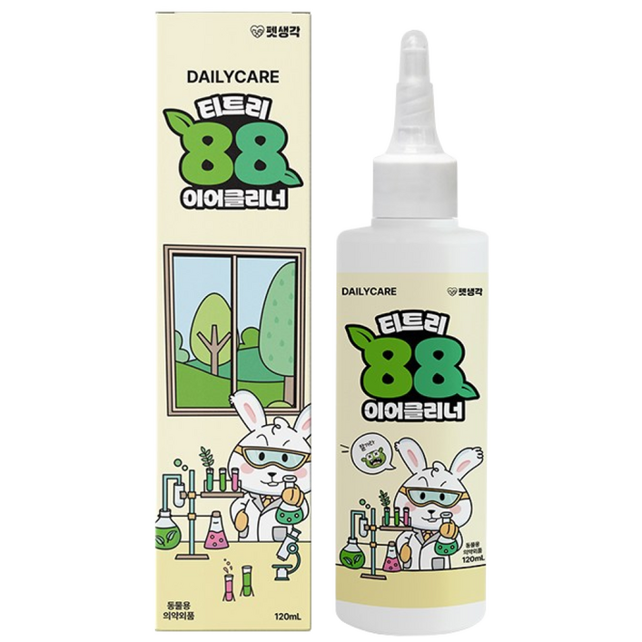 펫생각 천연 저자극 티트리88함유 애견 강아지 귀세정제 이어클리너 귀청소 청결 귓병 귀염증 외이염 예방, 1개, 120ml