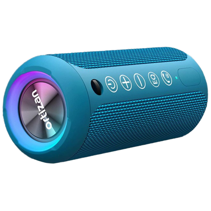 Ortizan 블루투스 스피커 아웃도어 휴대용 출력 24W LED 캠핑 방수 우수한 IPX7 X10, 파랑