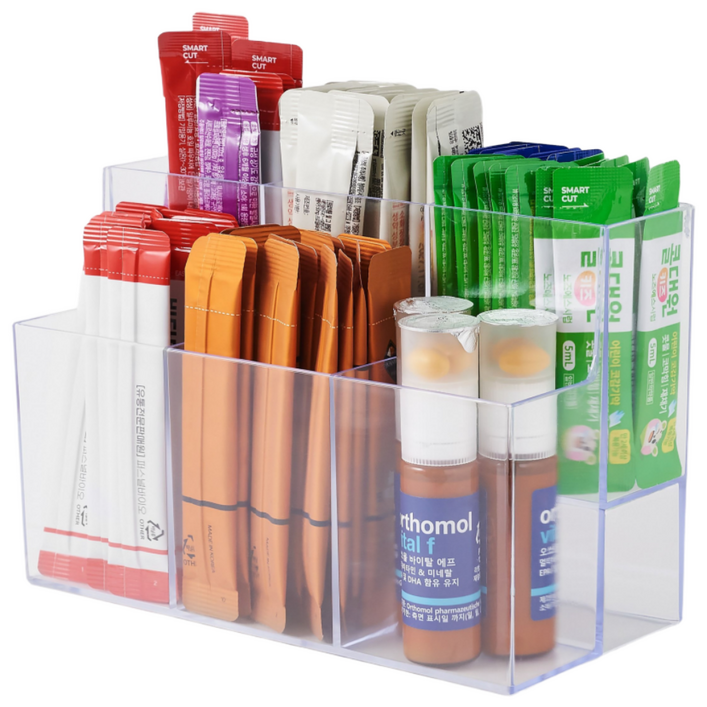 퓨어베어스마켓 2단 아크릴 칸막이 약 정리함